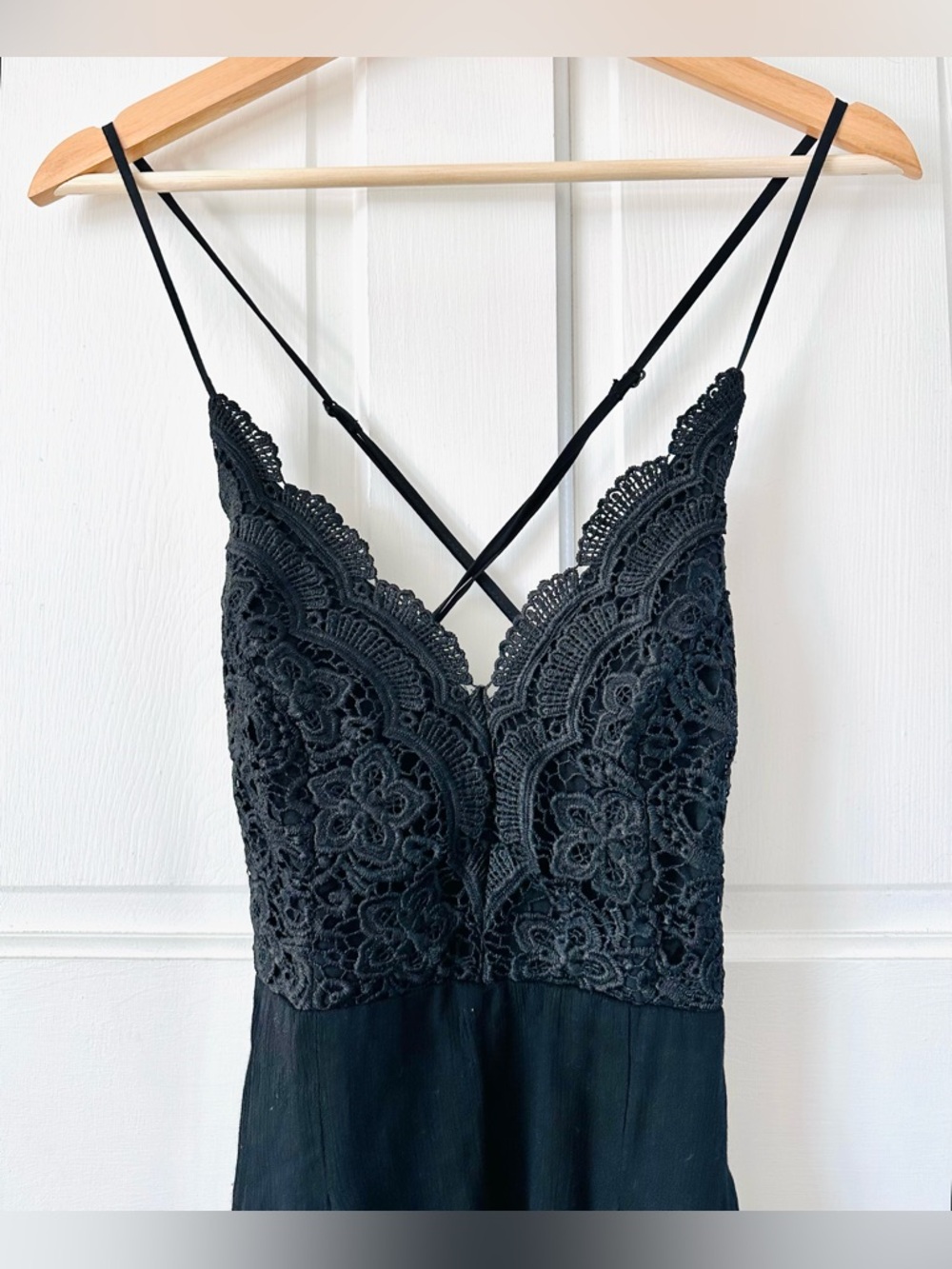 Lulu’s Star Spangled Black Backless Lace Romper Mini Dress Size S - Picture 6 of 16